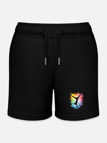 Turnerin - Geboren zum Turnen - Kinder Organic Joggingshorts Mini Bolter von Stanley/Stella - Schwarz