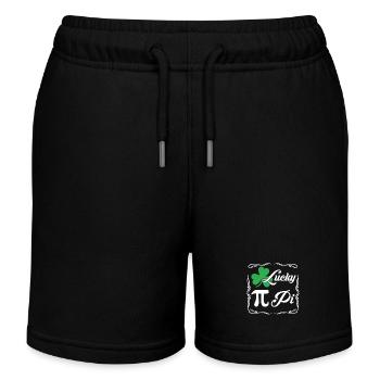 Pi Day Lucky Pi Clover - Kids Organic Sweat Shorts by Stanley/Stella - black - Front