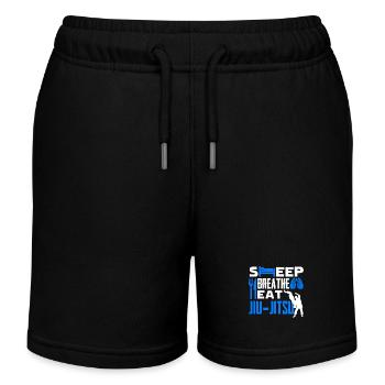 Jiu Jitsu Sleep Eat Jiu Jitsu - Kids Organic Sweat Shorts by Stanley/Stella - black - Front