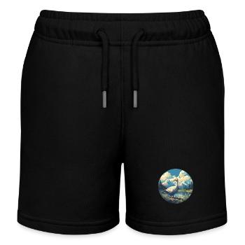 geese goose - Kids Organic Sweat Shorts by Stanley/Stella - black - Front