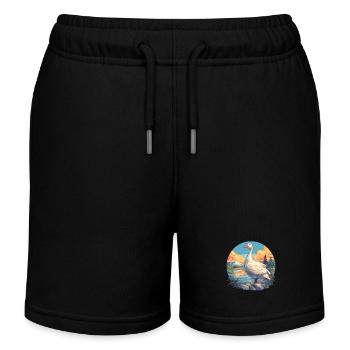 geese goose - Kids Organic Sweat Shorts by Stanley/Stella - black - Front