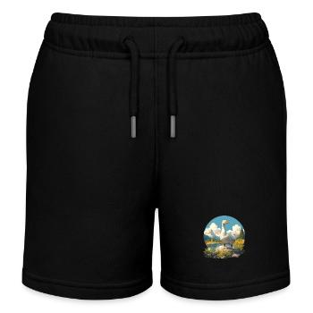 geese goose - Kids Organic Sweat Shorts by Stanley/Stella - black - Front