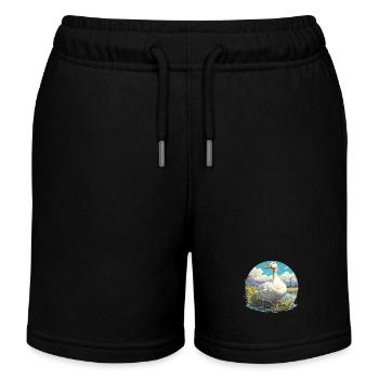 geese goose - Kids Organic Sweat Shorts by Stanley/Stella - black - Front