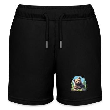 Grizzlis Ours grizzly - Short de jogging enfant bio Stanley/Stella - noir - Devant