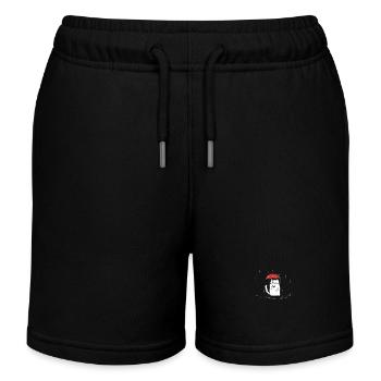 Cat with umbrella - Kids Organic Sweat Shorts by Stanley/Stella - black - Front
