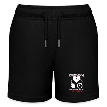 Cardiologist Rely On Miracles - Kids Organic Sweat Shorts by Stanley/Stella - black - Front
