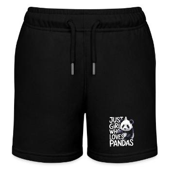 Panda Bear Panda Animal Pandas - Kids Organic Sweat Shorts by Stanley/Stella - black - Front