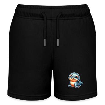Seal seal - Kids Organic Sweat Shorts by Stanley/Stella - black - Front