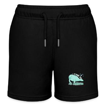 Manatee Stand By My Manatee - Kids Organic Sweat Shorts by Stanley/Stella - black - Front