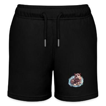 Hippopotame Hippopotame - Short de jogging enfant bio Stanley/Stella - noir - Devant