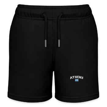 Athens Greece Greek Flag Greek - Kids Organic Sweat Shorts by Stanley/Stella - black - Front