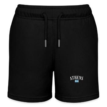 Athens Greece Greek Flag Greek - Kids Organic Sweat Shorts by Stanley/Stella - black - Front