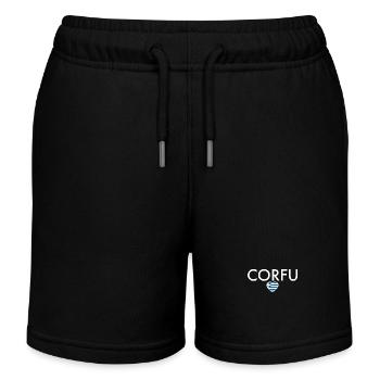 Corfu Greece Greek Flag Greek - Kids Organic Sweat Shorts by Stanley/Stella - black - Front