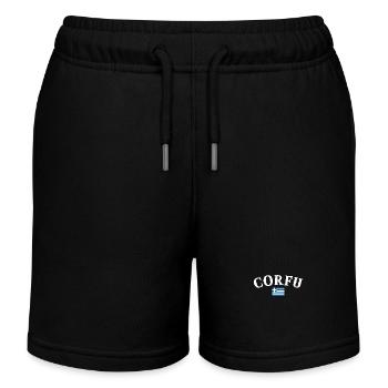 Corfu Greece Greek Flag Greek - Kids Organic Sweat Shorts by Stanley/Stella - black - Front