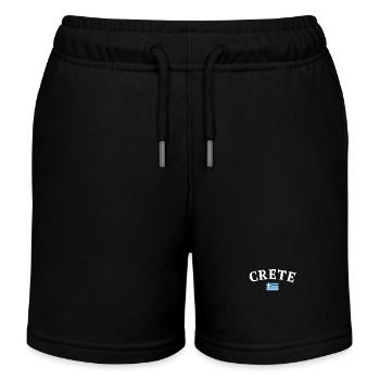 Crete Greece Greek Flag Greek - Kids Organic Sweat Shorts by Stanley/Stella - black - Front
