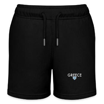 Greece Greece Greek Flag Greek - Kids Organic Sweat Shorts by Stanley/Stella - black - Front