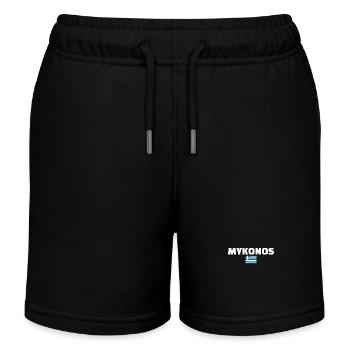 Mykonos Greece Greek Flag Greek - Kids Organic Sweat Shorts by Stanley/Stella - black - Front