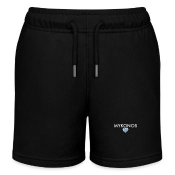 Mykonos Greece Greek Flag Greek - Kids Organic Sweat Shorts by Stanley/Stella - black - Front