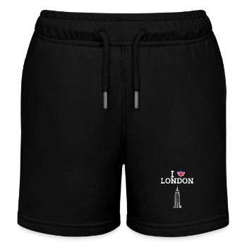I love London Cool Paris Frankreich Wortspiel Tower Empire - Kinder Organic Joggingshorts Mini Bolter von Stanley/Stella - Schwarz - Vorne