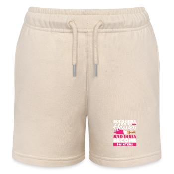 Good Girls Heaven Bad Girls Painters - Kids Organic Sweat Shorts by Stanley/Stella - soft Ecru - Front