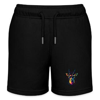 Antelope, Kudu, Gazelle, Africa, Serengeti, Antelope - Kids Organic Sweat Shorts by Stanley/Stella - black - Front