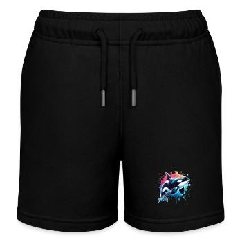 Orca Killer Whale - Kids Organic Sweat Shorts by Stanley/Stella - black - Front