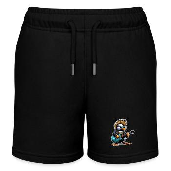 Duck Rock and Roll Guitarist - Kids Organic Sweat Shorts by Stanley/Stella - black - Front