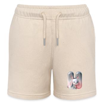 Niedlicher Hase neben dem Buchstaben H - Kinder Organic Joggingshorts Mini Bolter von Stanley/Stella - Natur - Vorne