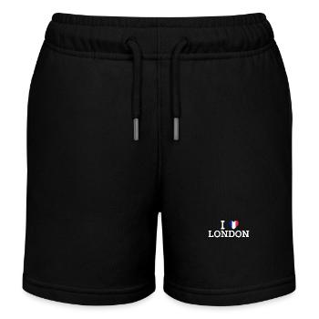 I Love London Frankreich Flagge Cool Paris Herz Liebe - Kinder Organic Joggingshorts Mini Bolter von Stanley/Stella - Schwarz - Vorne