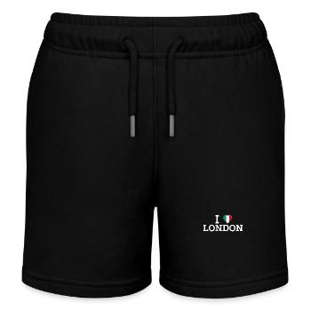 I Love London Italien Cool Heart Flagge Paris Frankreich - Kinder Organic Joggingshorts Mini Bolter von Stanley/Stella - Schwarz - Vorne