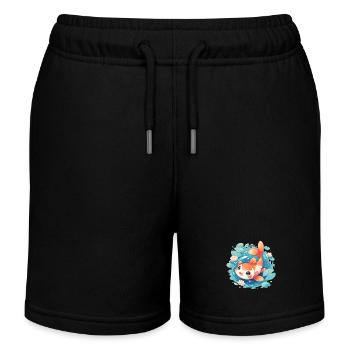 Koi Koi Carp - Kids Organic Sweat Shorts by Stanley/Stella - black - Front