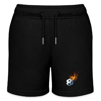 Fußball Feuer - Kinder Organic Joggingshorts Mini Bolter von Stanley/Stella - Schwarz - Vorne