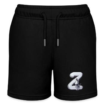 Zebra on the letter Z - Kids Organic Sweat Shorts by Stanley/Stella - black - Front