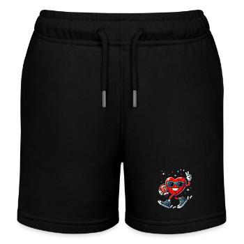Saint-Valentin Football Chucks Coeur Amérique Drôle - Short de jogging enfant bio Stanley/Stella - noir - Devant