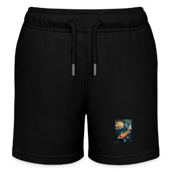 Koi Koi Carp - Kids Organic Sweat Shorts by Stanley/Stella - black - Front