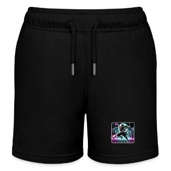 Ninja Samurai Anime Gamer Sci-Fi Futuristischer Manga - Kinder Organic Joggingshorts Mini Bolter von Stanley/Stella - Schwarz - Vorne