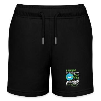 Earth Day Pledge Allegiance To Earth - Kids Organic Sweat Shorts by Stanley/Stella - black - Front