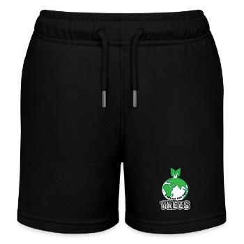 Earth Day I Speak For The Trees - Kids Organic Sweat Shorts by Stanley/Stella - black - Front