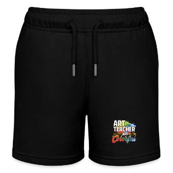 Art Teacher Art Teachers Are Colorful - Kids Organic Sweat Shorts by Stanley/Stella - black - Front