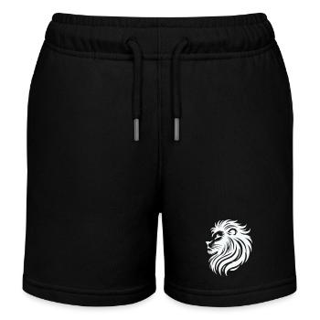 Lion Drawing Animal - Kids Organic Sweat Shorts by Stanley/Stella - black - Front