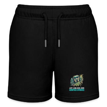 Jumping Spider Springspinnen Springspinne - Kinder Organic Joggingshorts Mini Bolter von Stanley/Stella - Schwarz - Vorne
