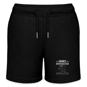 Poetry Slam Ink Stimulation Slam Poetry - Kids Organic Sweat Shorts by Stanley/Stella - black - Front