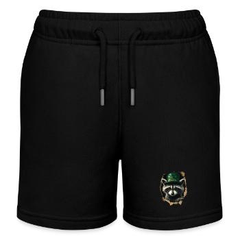 St. Patrick Waschbär - Kinder Organic Joggingshorts Mini Bolter von Stanley/Stella - Schwarz - Vorne