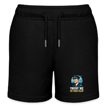 Trust Me I'm Your Pilot - Kinder Organic Joggingshorts Mini Bolter von Stanley/Stella - Schwarz - Vorne