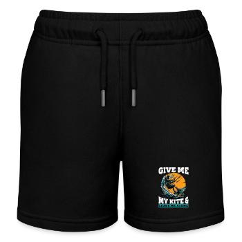 Kiteboarding Give Me My Kite & Love Water Sports - Kinder Organic Joggingshorts Mini Bolter von Stanley/Stella - Schwarz - Vorne