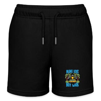 Faites l’amour pas la guerre Flower Power Hippie - Short de jogging enfant bio Stanley/Stella - noir - Devant