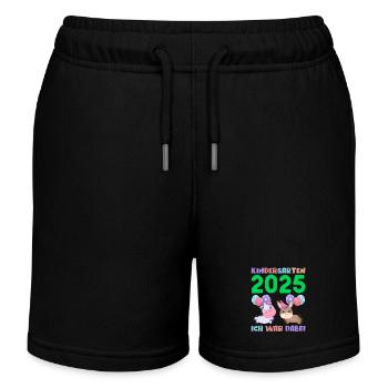 Kindergarten 2025 Kinder Geschenk Kita 2025 Deko - Kinder Organic Joggingshorts Mini Bolter von Stanley/Stella - Schwarz - Vorne