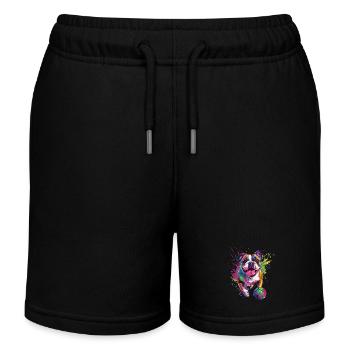 Bulldogge - Kinder Organic Joggingshorts Mini Bolter von Stanley/Stella - Schwarz - Vorne