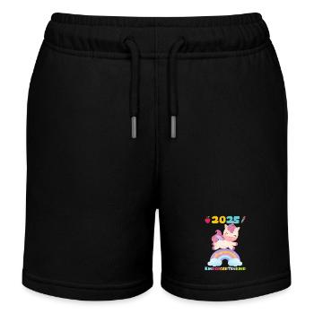 Kindergarten 2025 Mädchen Geschenk Kita 2025 Deko - Kinder Organic Joggingshorts Mini Bolter von Stanley/Stella - Schwarz - Vorne