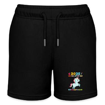 Kindergarten 2025 Girl Gift Kita 2025 Decoration - Kids Organic Sweat Shorts by Stanley/Stella - black - Front